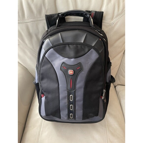 Wenger Swiss Gear Pegasus Laptop Notebook Tablet Backpack Bag Black Grey 17" - Picture 1 of 16